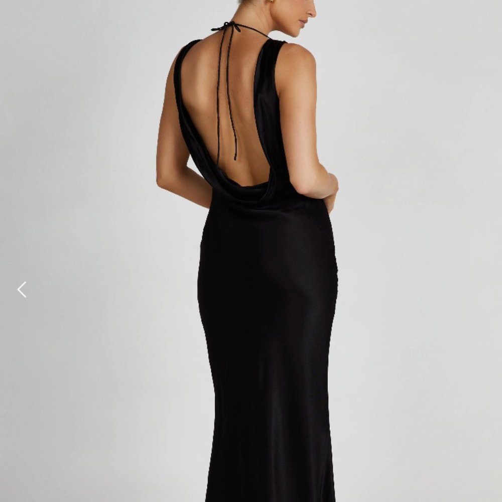 Meshki Black Satin Dress - Picture 2 of 4